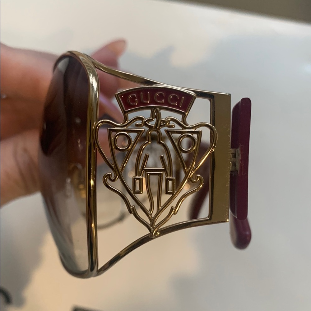 Gucci red sunglasses in used but excellent condition.